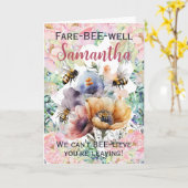 Carte Adieu adieu quitter Floral Bee (Fleur jaune)