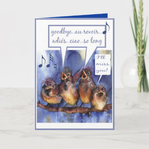 Carte adieu, au revoir, adios, ciao, bon voyage