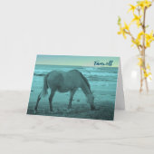 Carte Adieu Bon Bye Horse Près Du Lac Michigan (Fleur jaune)