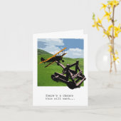 Carte Adieu catapulte d'avion / Bon Voyage Card (Fleur jaune)