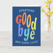 Carte Adieu coloré et adieu de bonne chance (Fleur jaune)