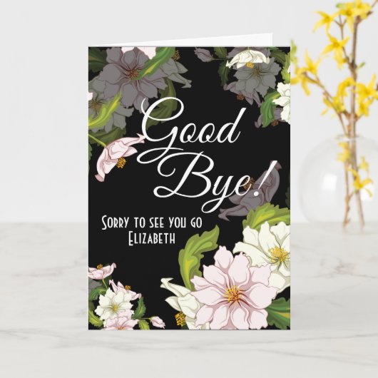 Carte Adieu Fleur Florale Adieu (Fleur jaune)