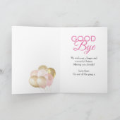 Carte Adieu rose glamour et bonne chance (Intérieur)