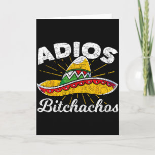 Carte Adiós Achos Sombrero Fiesta México Drôle Cinco De