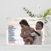 Carte Adjectifs de voeux d'été plat (Debout devant)