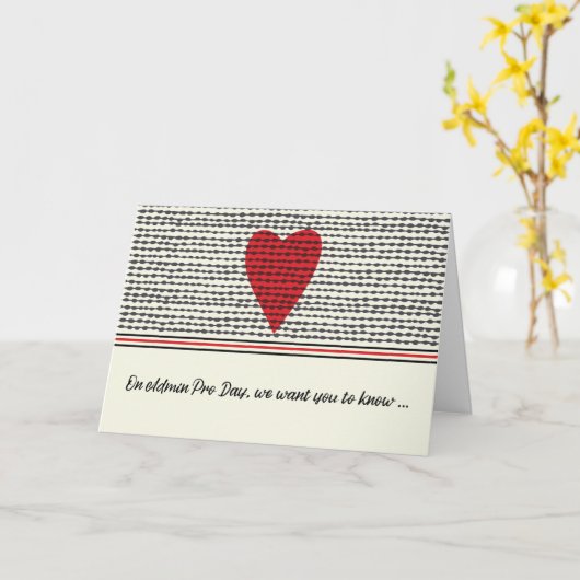 Carte Admin Pro Day Heart du groupe (Fleur jaune)