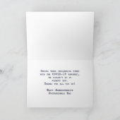 Carte Admin Pro Jour clé de succès Marine avec fleurs (Intérieur)