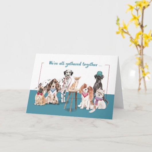 Carte Admin Pro Jour Du Groupe Chiens Drôle (Fleur jaune)