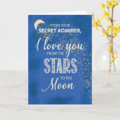 Carte Admirer secret, l'amour des étoiles au ciel noctur (Fleur jaune)