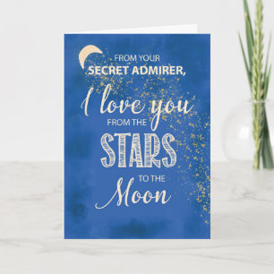 Carte Admirer secret, l'amour des étoiles au ciel noctur