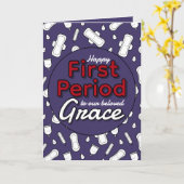 Carte Ado de tampon de cartons violets foncés Première p (Fleur jaune)