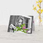 Carte adolescente avec sac lilas (Fleur jaune)