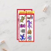 Carte Adoptez Don't Shop, Animal Rescue, Signets (Devant/Arrière en situation)