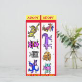 Carte Adoptez Don't Shop, Animal Rescue, Signets (Debout devant)