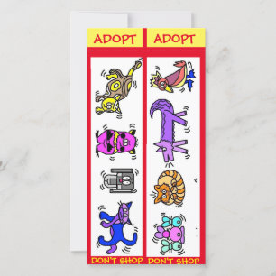 Carte Adoptez Don't Shop, Animal Rescue, Signets