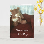 CARTE ADOPTION-BIENVENUE BÉBÉ GARÇON (Fleur jaune)