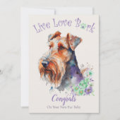 Carte Adoption de chien Airedale, journée Gotcha (Devant)
