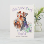 Carte Adoption de chien Airedale, journée Gotcha (Debout devant)