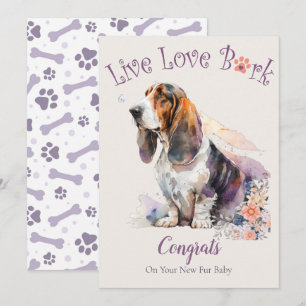 Carte Adoption de chien Basset Hound, journée Gotcha