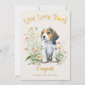 Carte Adoption de chien Beagle, Jour J (Devant)