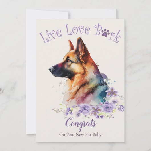 Carte Adoption de chien berger allemand, jour Gotcha (Devant)