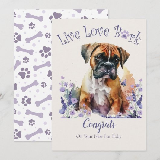 Carte Adoption de chien Boxer, journée Gotcha (Devant / Derrière)