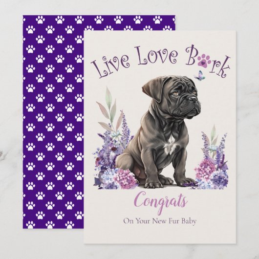 Carte Adoption de chien Cane Corso, journée Gotcha (Devant / Derrière)