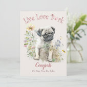 Carte Adoption de chien Carlin, Jour J'ai Adopté (Debout devant)