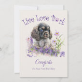 Carte Adoption de chien Cocker Spaniel, Jour J (Devant)