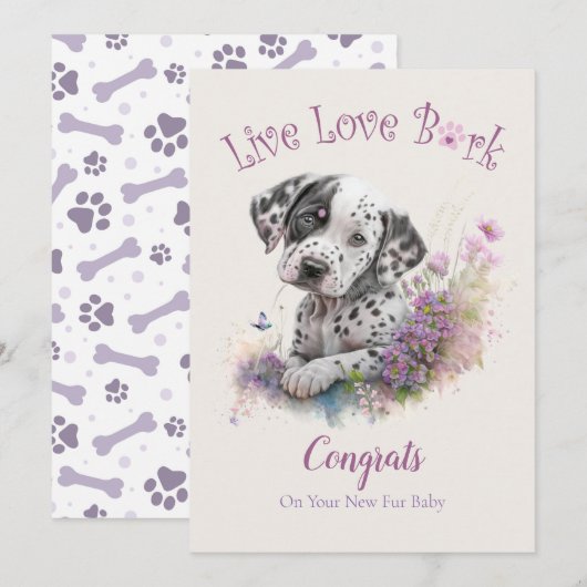 Carte Adoption de chien dalmate, journée Gotcha (Devant / Derrière)