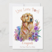 Carte Adoption de chien Golden Retriever, Jour J (Devant)