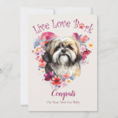 Carte Adoption de chien Lhasa Apso, Jour de Gotcha (Devant)