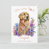 Carte Adoption de chien Retriever doré, Jour J (Debout devant)