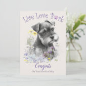 Carte Adoption de chien Schnauzer, Jour J (Debout devant)