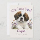 Carte Adoption de chien St. Bernard, Jour de Gotcha (Devant)