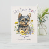 Carte Adoption de chien Yorkie, Jour J'ai été adopté (Debout devant)