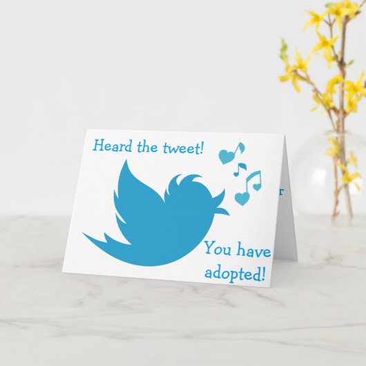 CARTE ADOPTION DE MEILLEURS TWEETS TWEET CONGRATULATIONS (Fleur jaune)