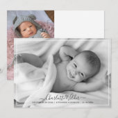 Carte Adorable 2 Photo Baby (Devant / Derrière)