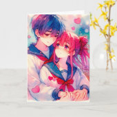 Carte Adorable Anime Thème Personnalisé Saint Valentin (Fleur jaune)