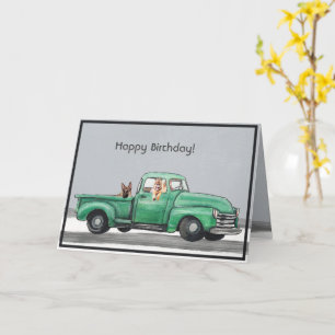 Carte Adorable berger allemand aquarelle Anniversaire