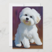 Carte Adorable Bichon Havanais Chiot Aquarelle (Devant)