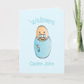Carte Adorable Blue Boy Sweet Keepsaké Baby shower (Devant)
