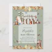 Carte Adorable Bois Ours Camping Boys Baby shower Dans (Devant)