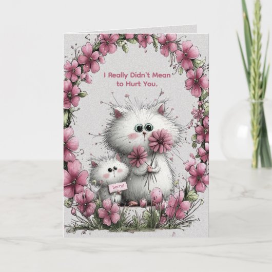 Carte Adorable Cats Apology Greeting Card (Devant)