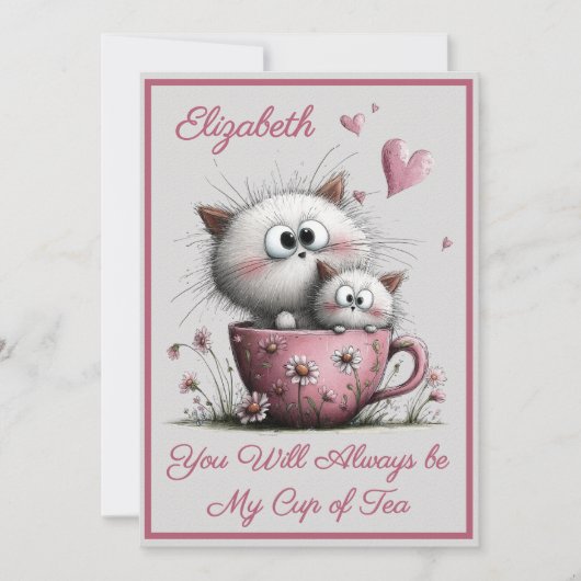 Carte Adorable Cats Valentines Day Greeting Card (Devant)