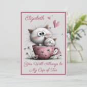 Carte Adorable Cats Valentines Day Greeting Card (Debout devant)