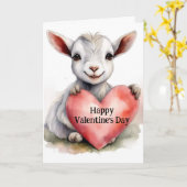 Carte Adorable Chèvre Saint-Valentin (Fleur jaune)