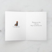 Carte adorable chiot beagle câlinant maman (Intérieur)