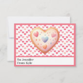 Carte Adorable Coeurs Roses Photo Mini École Valentine (Devant)