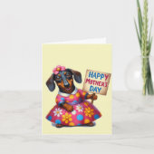 Carte Adorable Dachshund fête des mères (Devant)